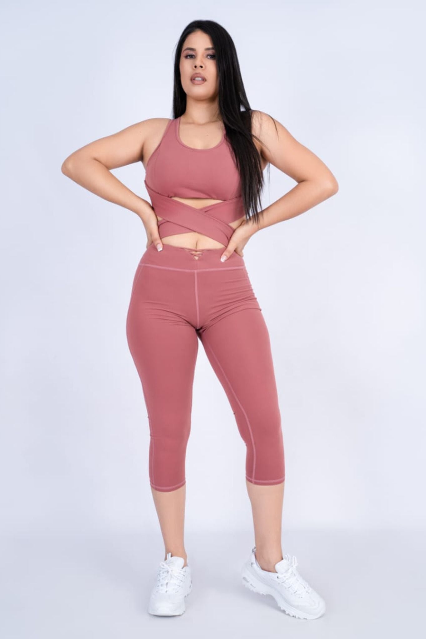 Dusty Rose with Cross-Back Sportswear Set